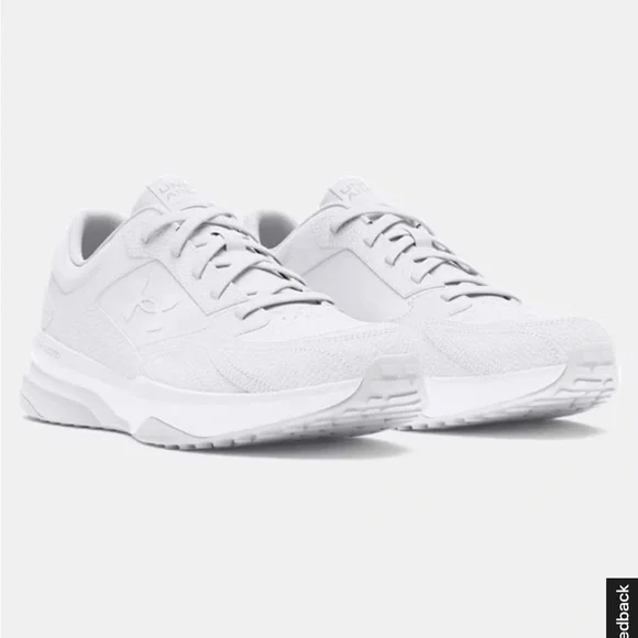 Extra wide!! 4E Under Armour Edge Lthr white Athletic Sneakers - Picture 4 of 14